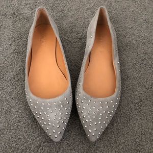 Grey Suede studded flat  - NWOT